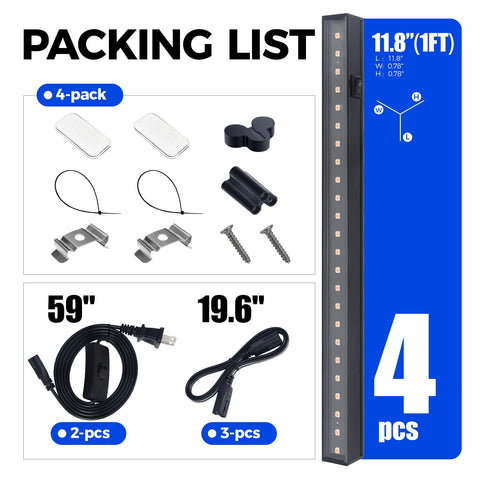 Four-pack Barrina setup for whole-room indoor growing.