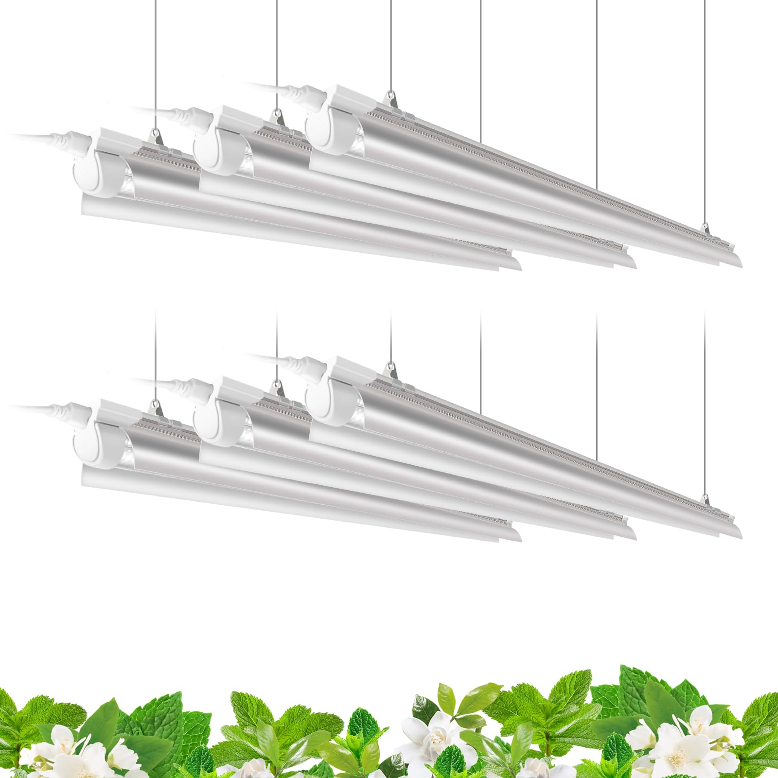 Barrina 4ft 5000K full-spectrum daylight strip setup improves indoor plant light coverage.