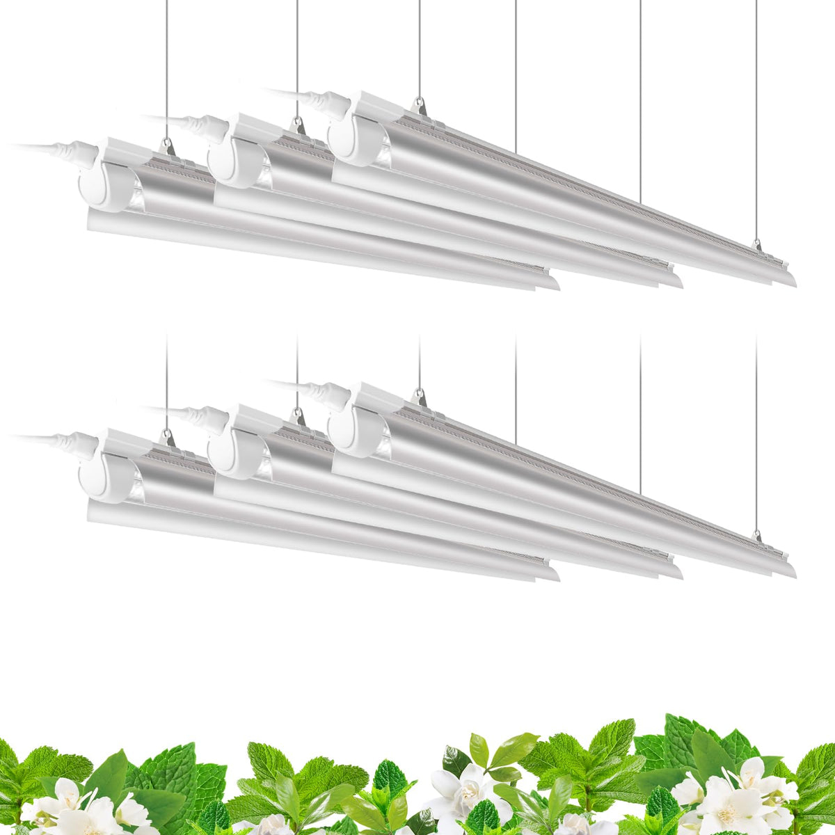 Barrina 4ft 5000K full-spectrum daylight strip setup improves indoor plant light coverage.