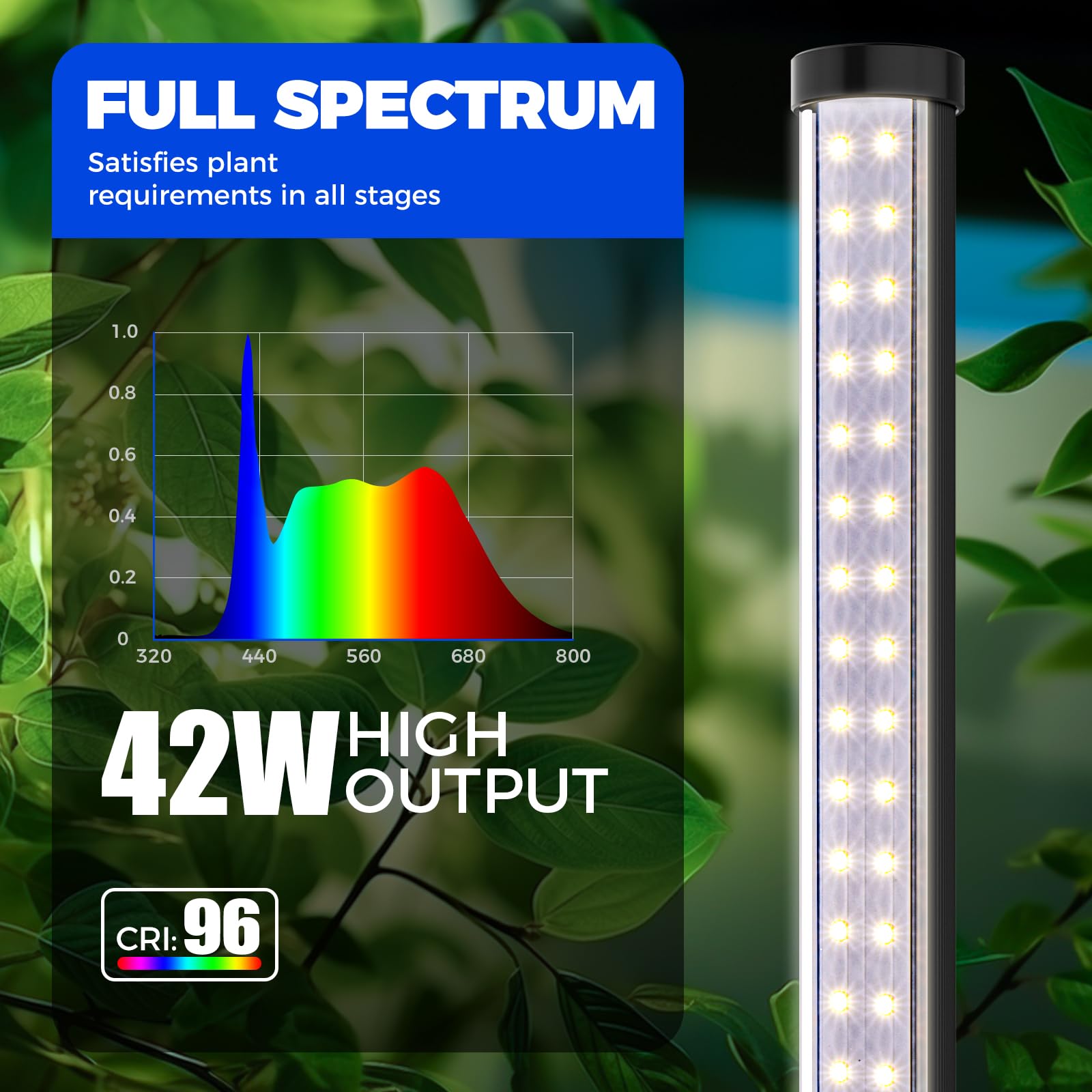 Barrina 4ft-height stand delivers wide illumination across large pots