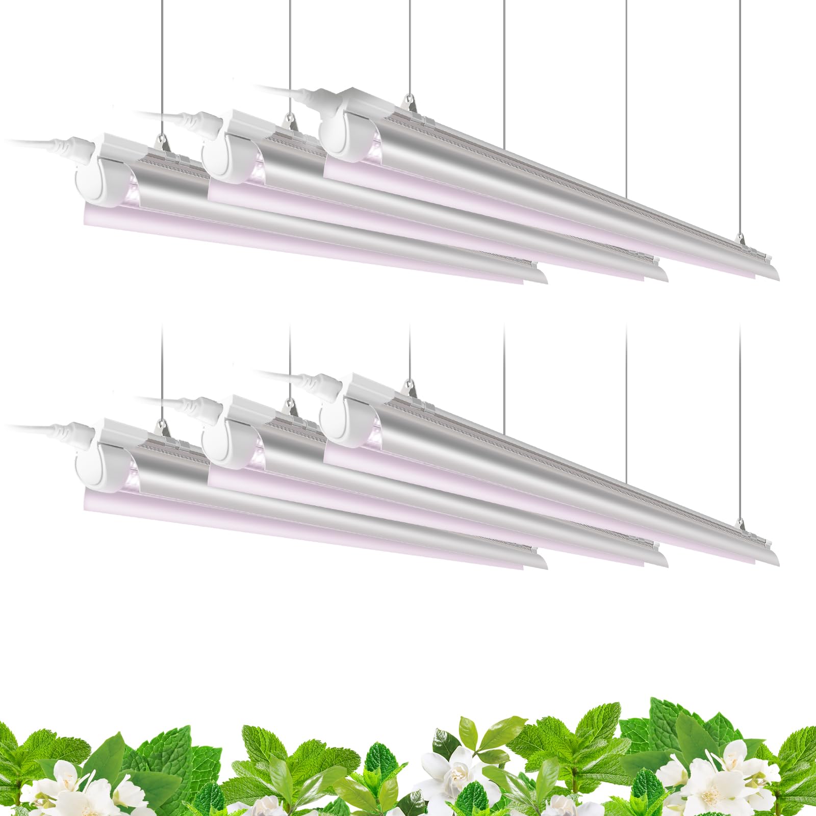 Barrina 4ft T8 grow light packaging shows the six-pack setup for DIY indoor gardens.