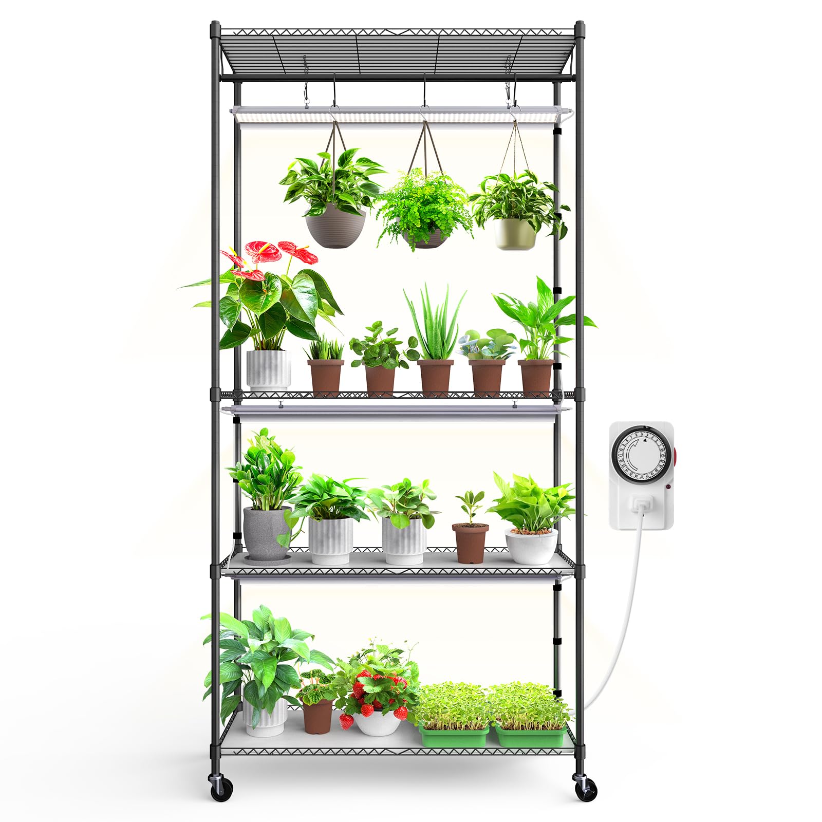 Barrina CX3 plant stand with grow lights for compact indoor gardening.