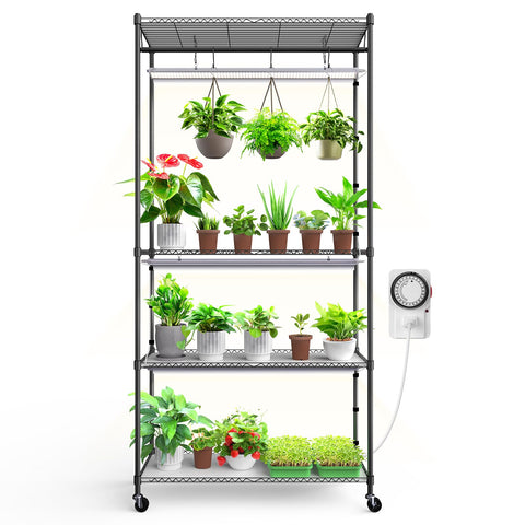 Barrina CX3 plant stand with grow lights for compact indoor gardening.
