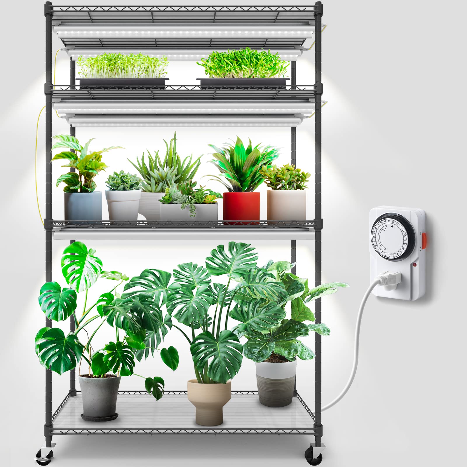 Barrina CX5 stand with grow light panel for indoor seed starting and thriving plants