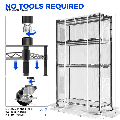 Barrina CX5Z greenhouse interior view with transparent tent cover.