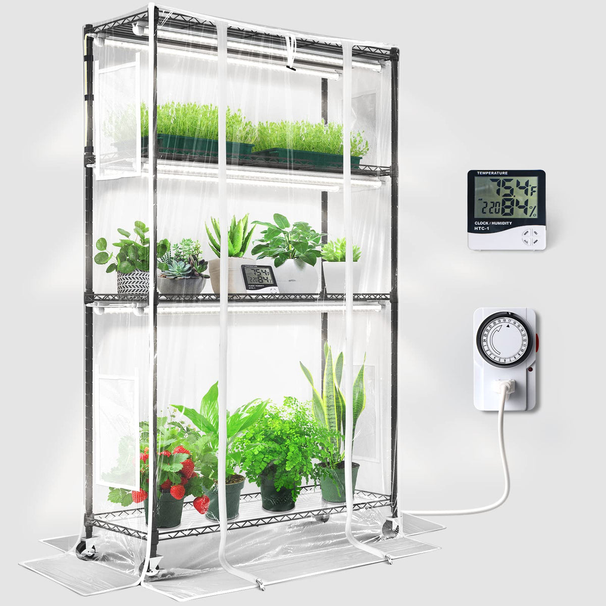 Barrina CX5Z indoor greenhouse front view for spacious seed starting and easy care.