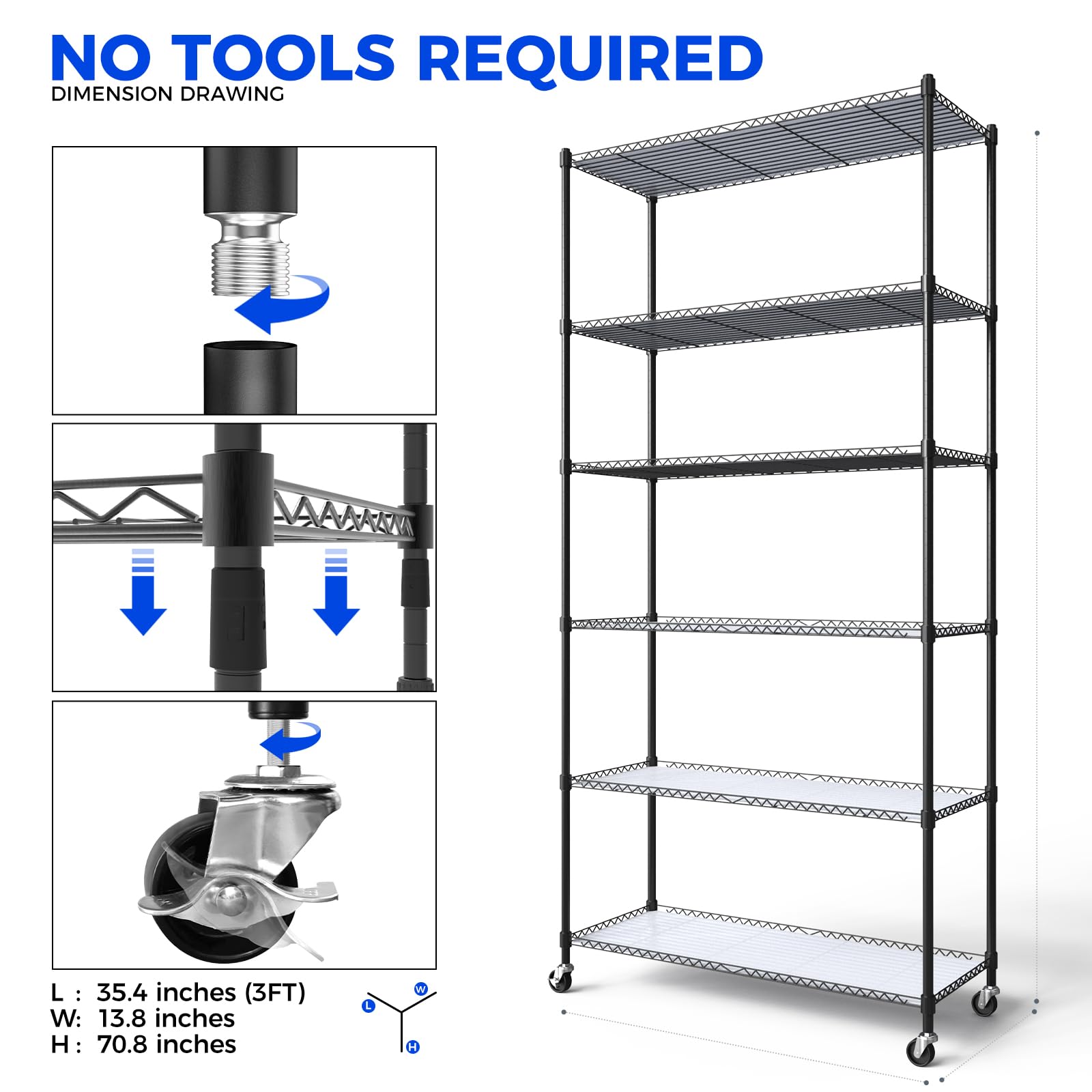 Lockable wheels let you move the stand to light or water spots.