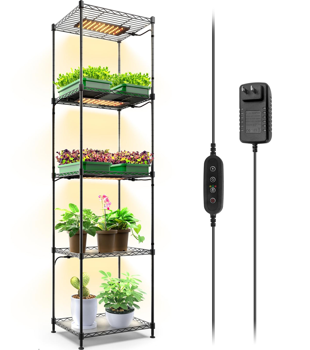 Barrina CX83 plant shelf assembled with built-in grow lights for indoor gardening