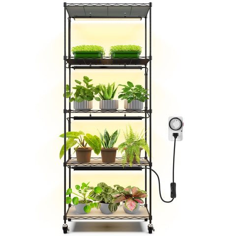 Barrina CX91 5-tier plant stand front view with sturdy metal frame and ample plant space.