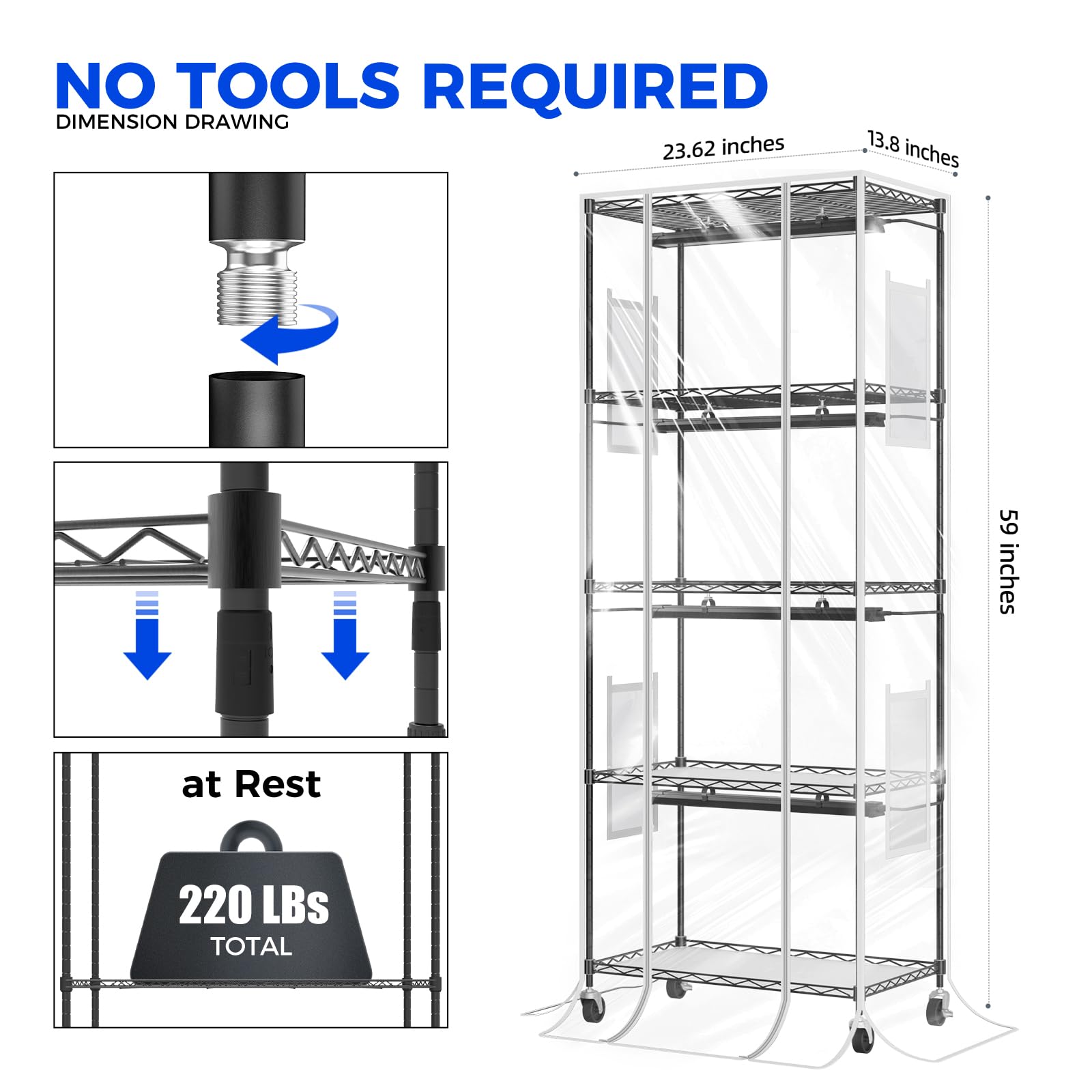 Barrina CX91Z five-tier plant shelf ready to organize multiple plants.