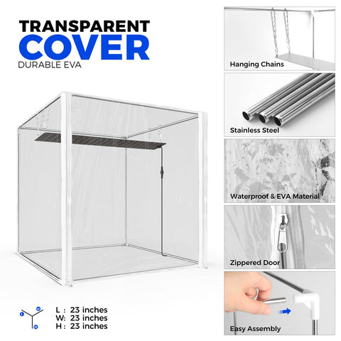 Barrina EVA tent protects plants from cold while maintaining clear visibility.