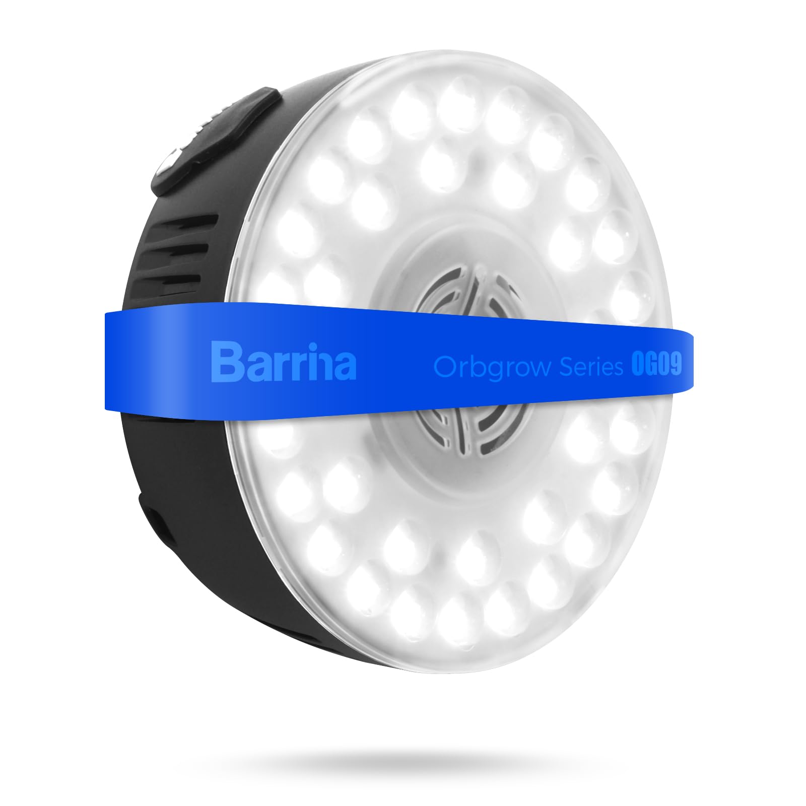 Barrina Orbgrow OG09 puck LED light with magnetic mounting for quick attachment.