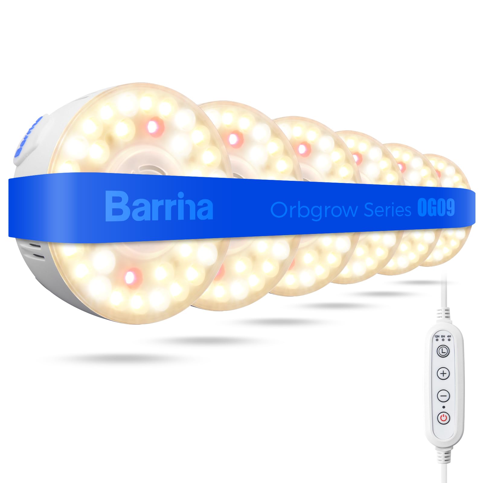 Barrina Orbgrow OG09 puck light with magnetic mount for quick, tidy indoor placement.