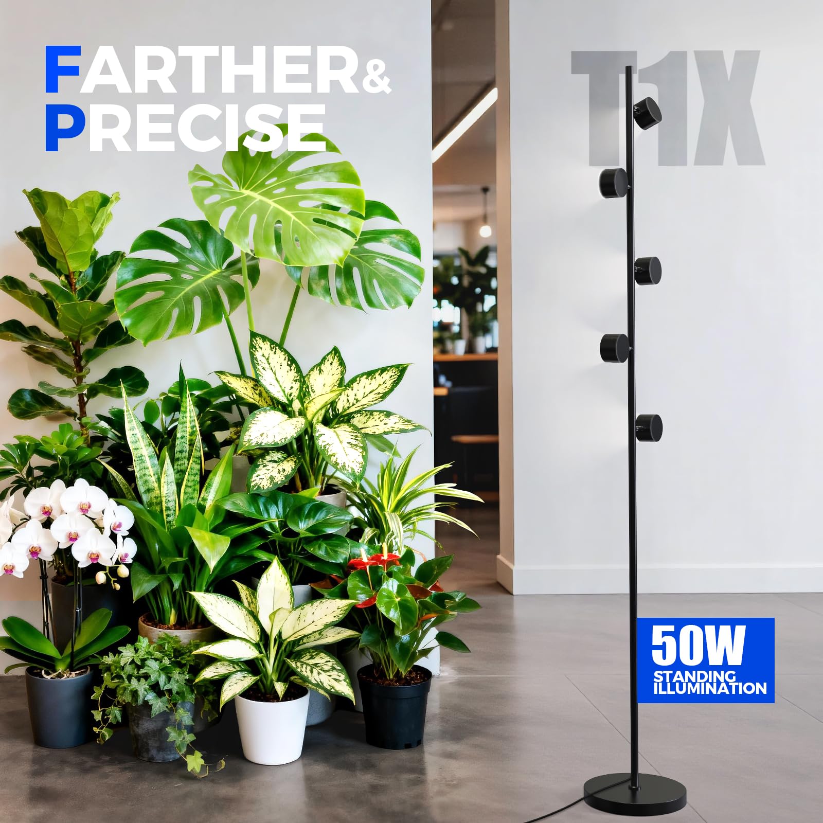 Barrina T1X5 50W efficiency with boosted PPFD supports vigorous growth at close range.
