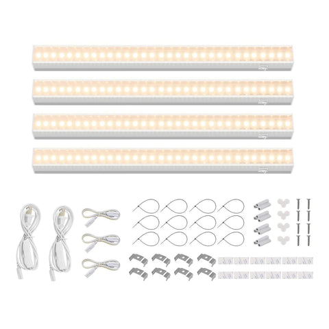 Barrina T5 grow light 4-pack, front view for compact seedling lighting