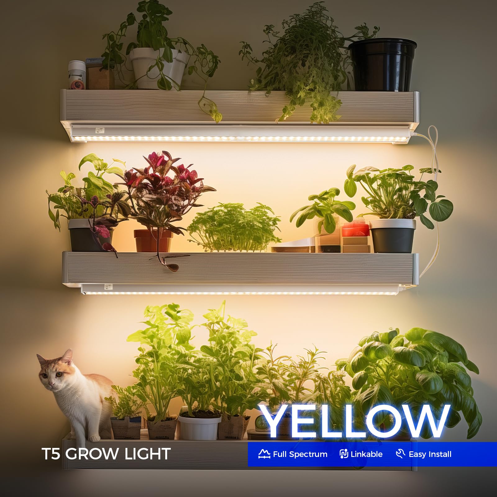 Barrina T5 grow light close-up of 400 LEDs delivering bright, even light