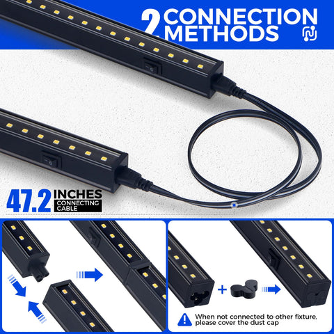Barrina T5 linkable lights configured to cover a larger grow area.