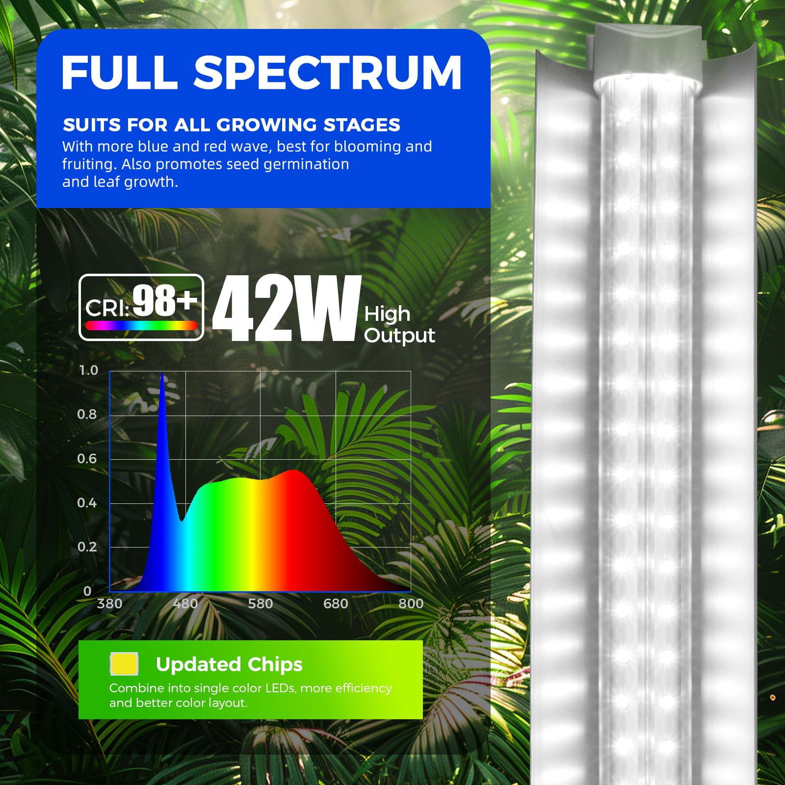 Barrina T8 offers 5000K daylight for bright, sun-like illumination