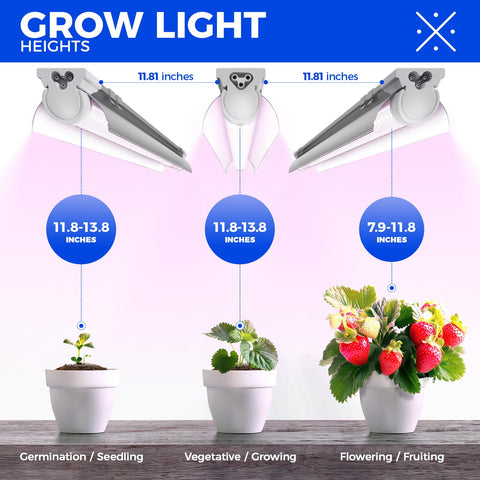 Barrina T8 LED Grow Light 4FT power cord connected for easy setup.
