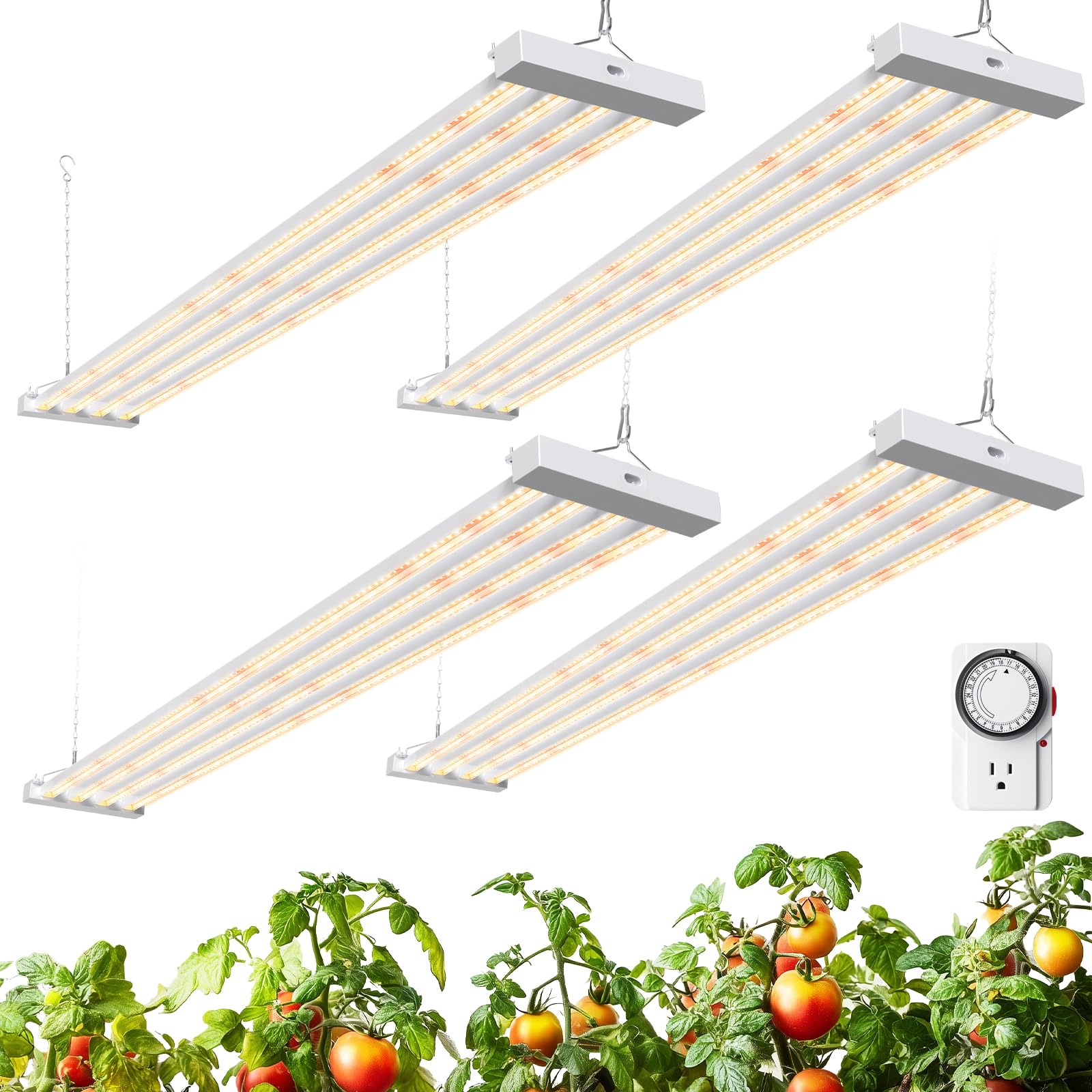 Barrina TX-L84 4-panel grow light setup provides wide coverage for multiple plants.