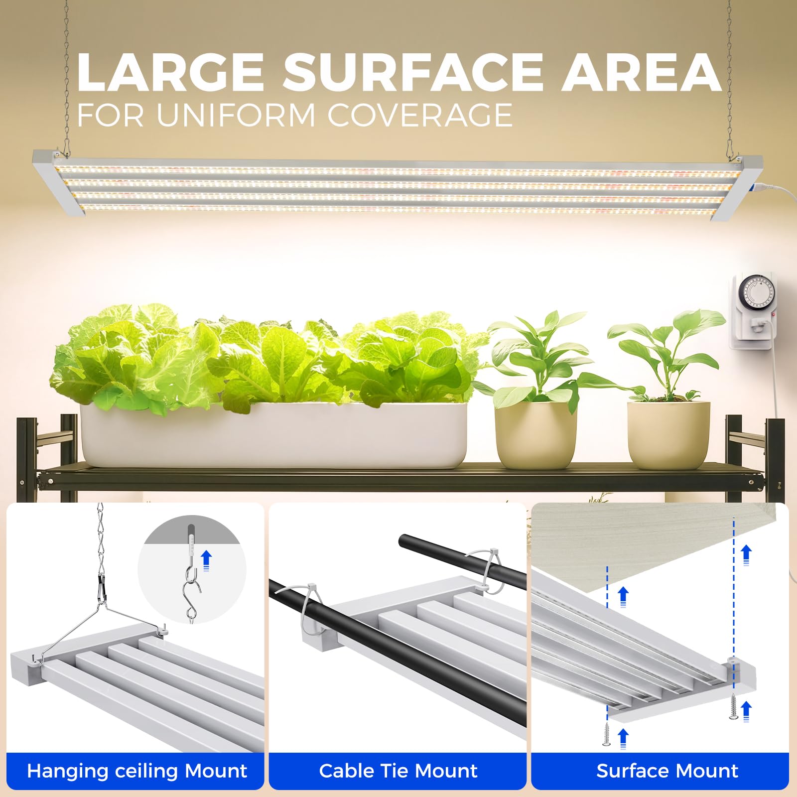 Barrina TX-L84 mounted fixture demonstrates clean, space-saving hanging setup.