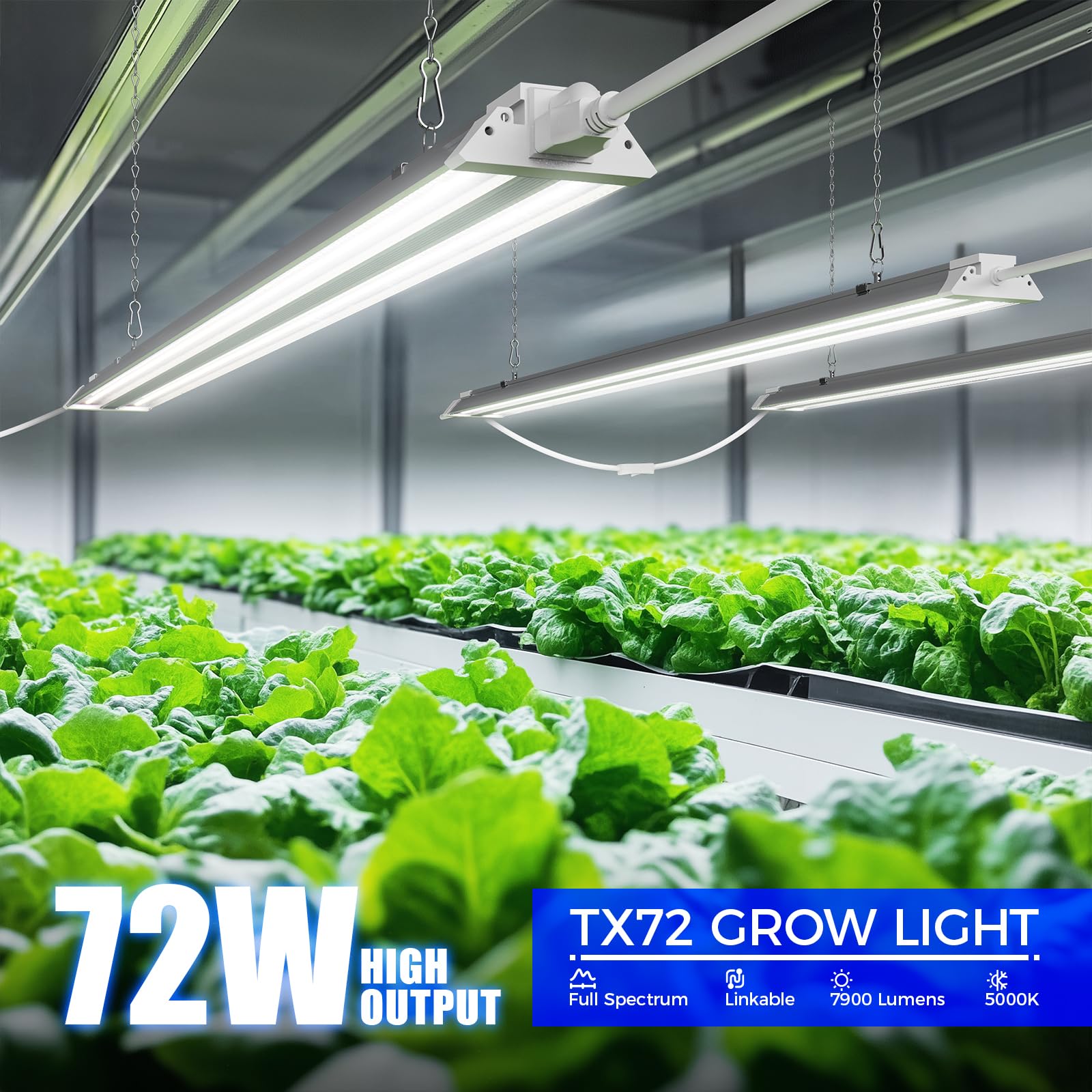 Barrina TX72 5000K daylight spectrum supports seed starting and leafy growth