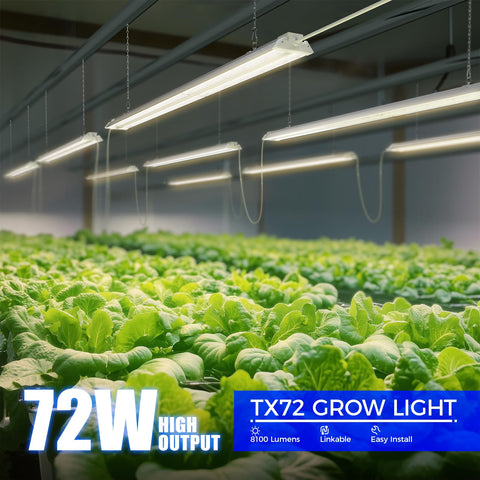 Barrina TX72 full-spectrum LED panel lights young leaves with true color
