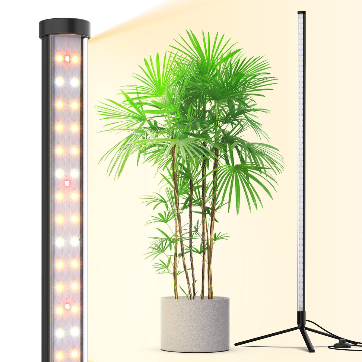 Barrina vertical standing grow light with stand for tall indoor plants.