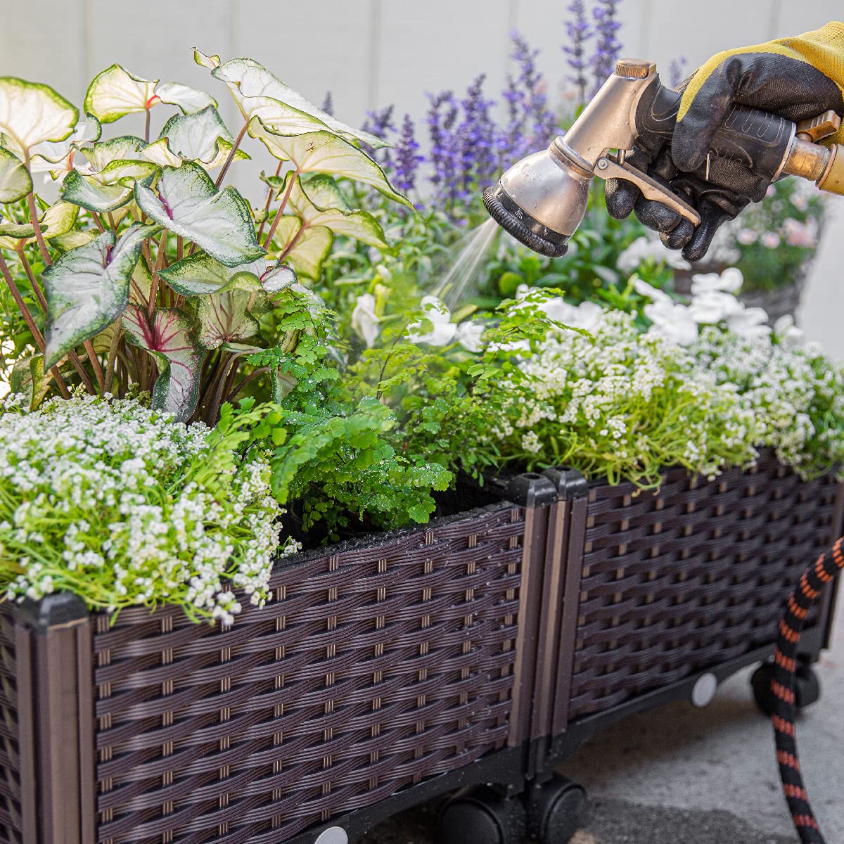 Barton compact footprint elevated planter fit for tight spaces like balconies.