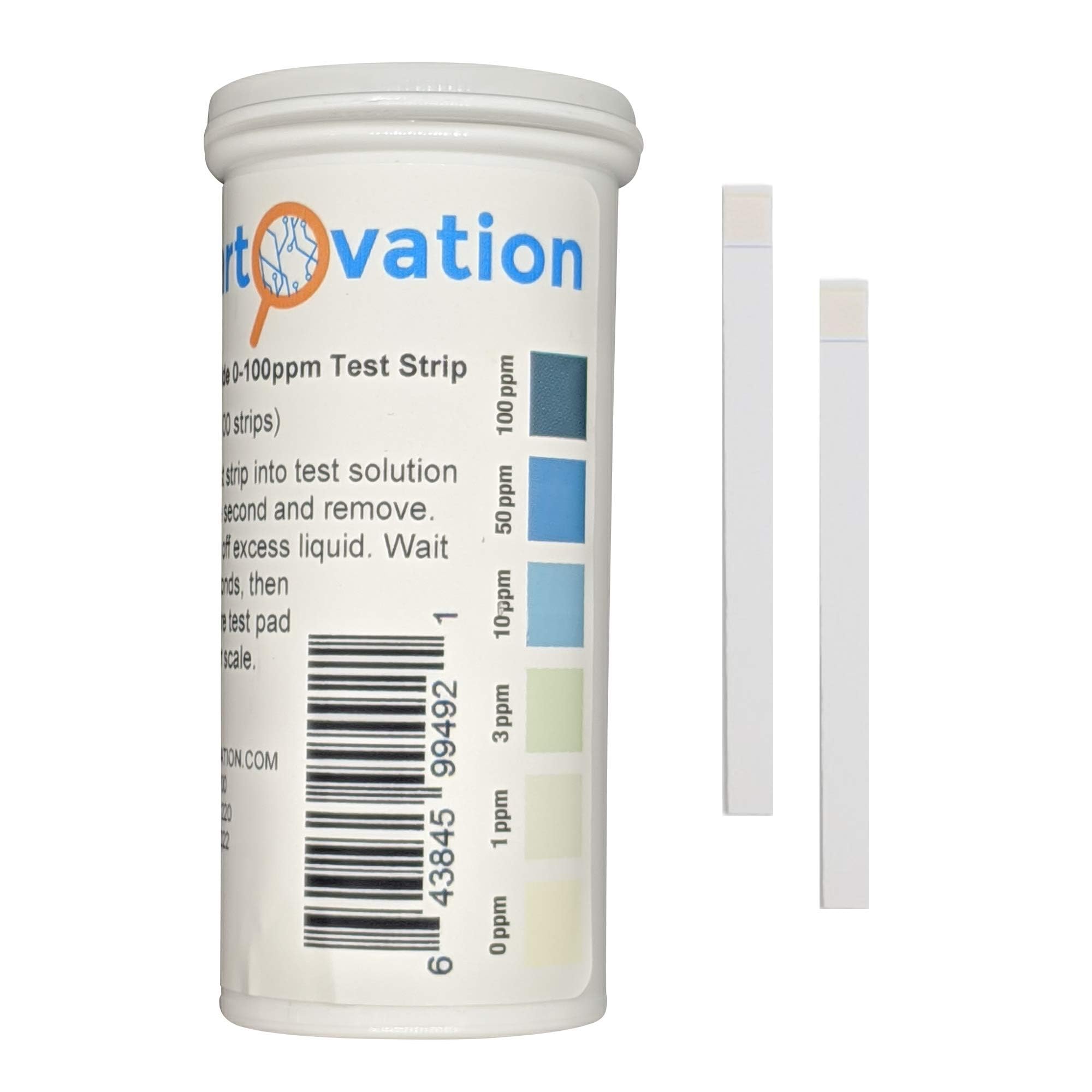 Bartovation H2O2 test strip vial close-up for quick water peroxide readings