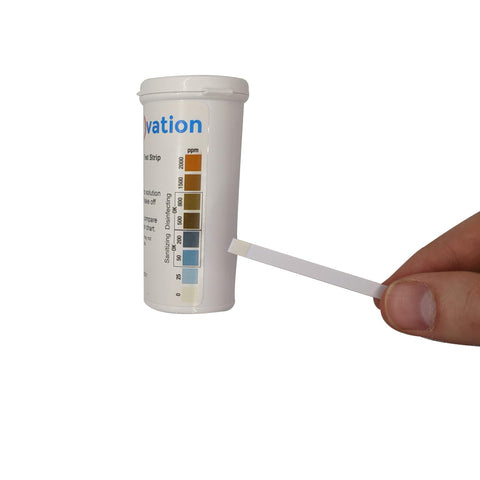 USA-made Bartovation strips with built-in desiccant in a moisture-wicking vial