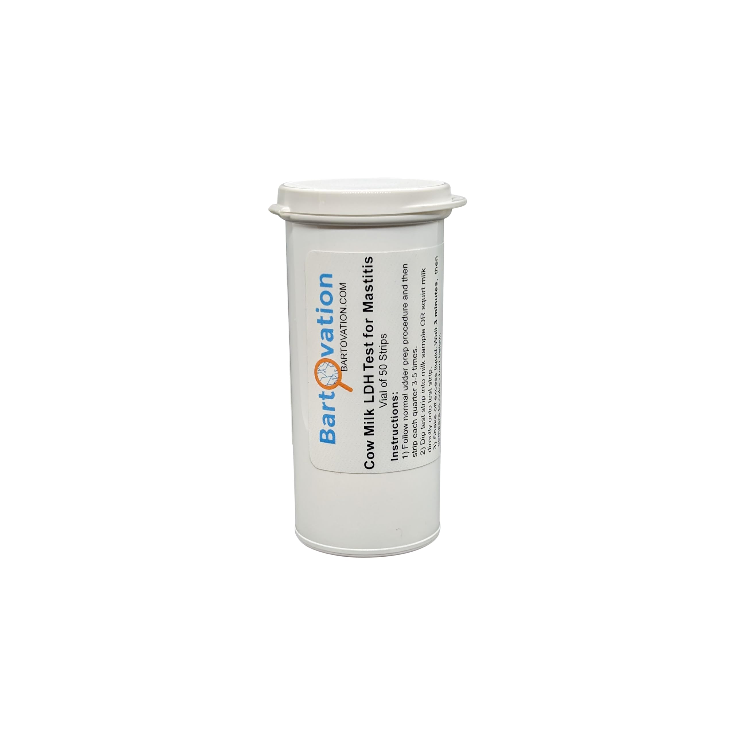 Bartovation packaging box for convenient 50-test mastitis kit on a dairy farm.