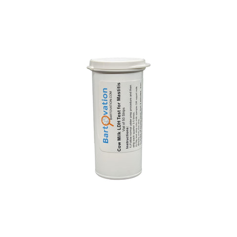 Bartovation packaging box for convenient 50-test mastitis kit on a dairy farm.