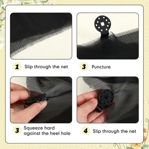 Barydat black anti-bird netting clip safely secures nets without damage.