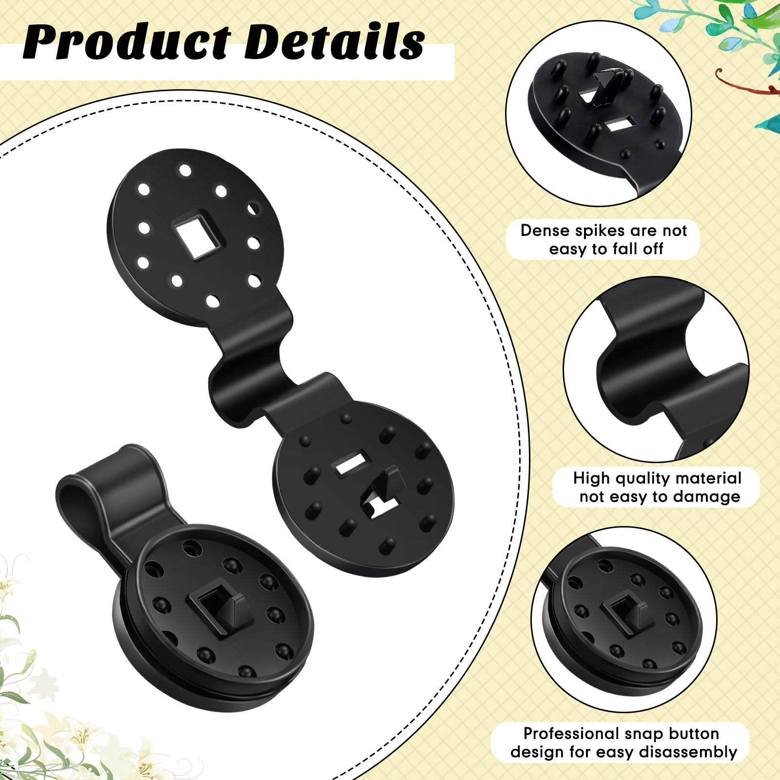 Barydat black greenhouse netting clip blends with modern shade setups.