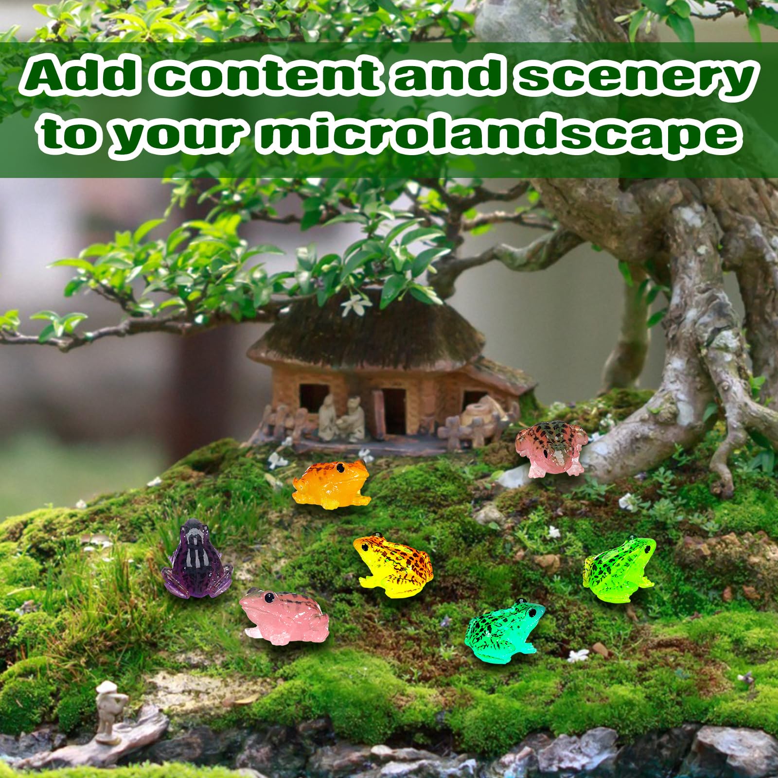 Barydat purple luminous frog for miniature gardens and night-time decor.