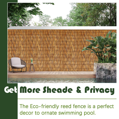 Barydat patio reed privacy fence roller creates a secluded dining nook