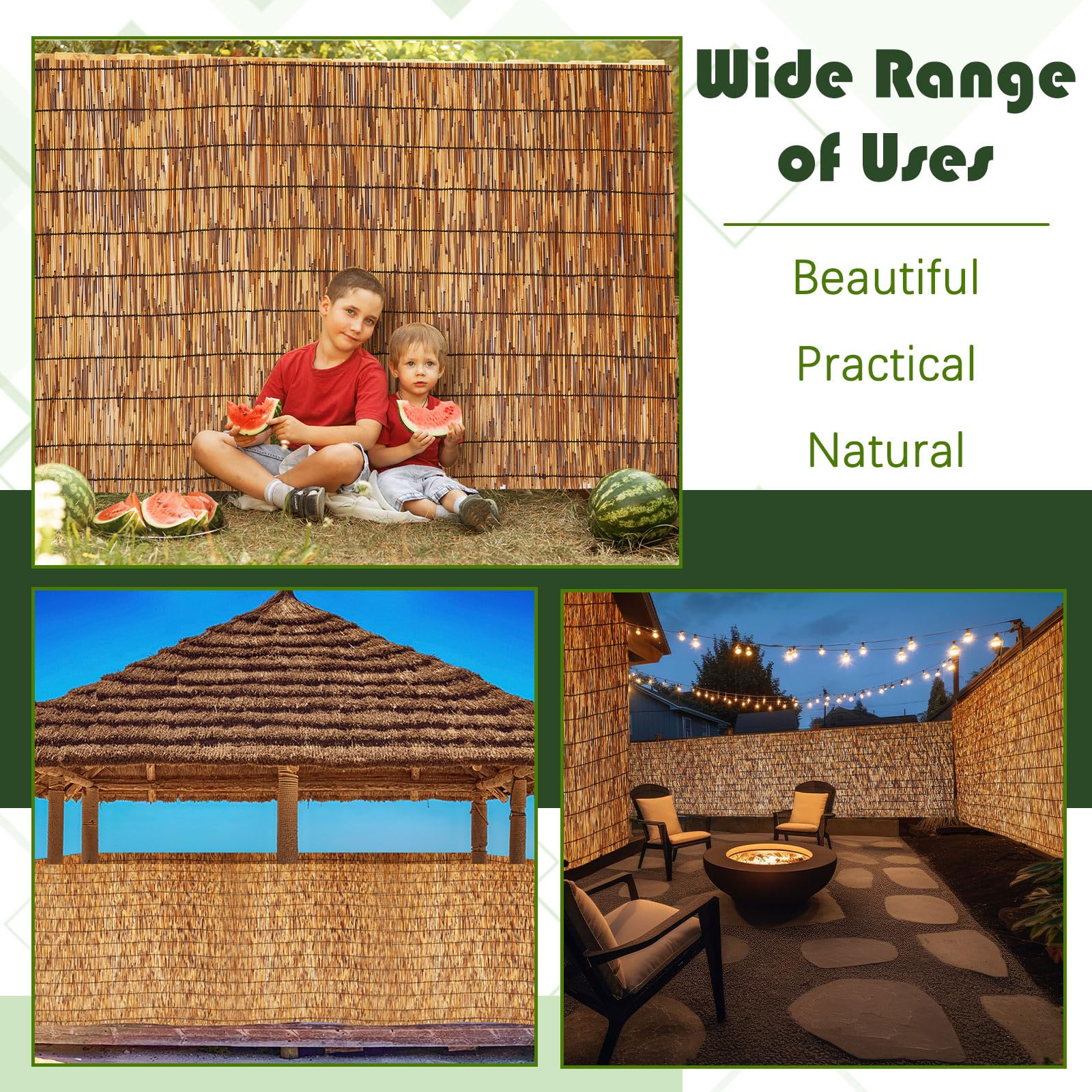 Barydat waterproof reed fence roll designed for outdoor use.