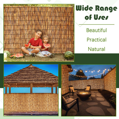 Barydat reed screen decor adds organic texture to garden spaces