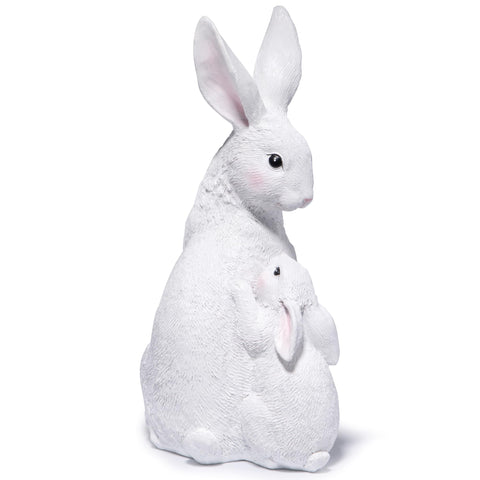 basen garden ornament white bunny adds charm to beds or lawns.