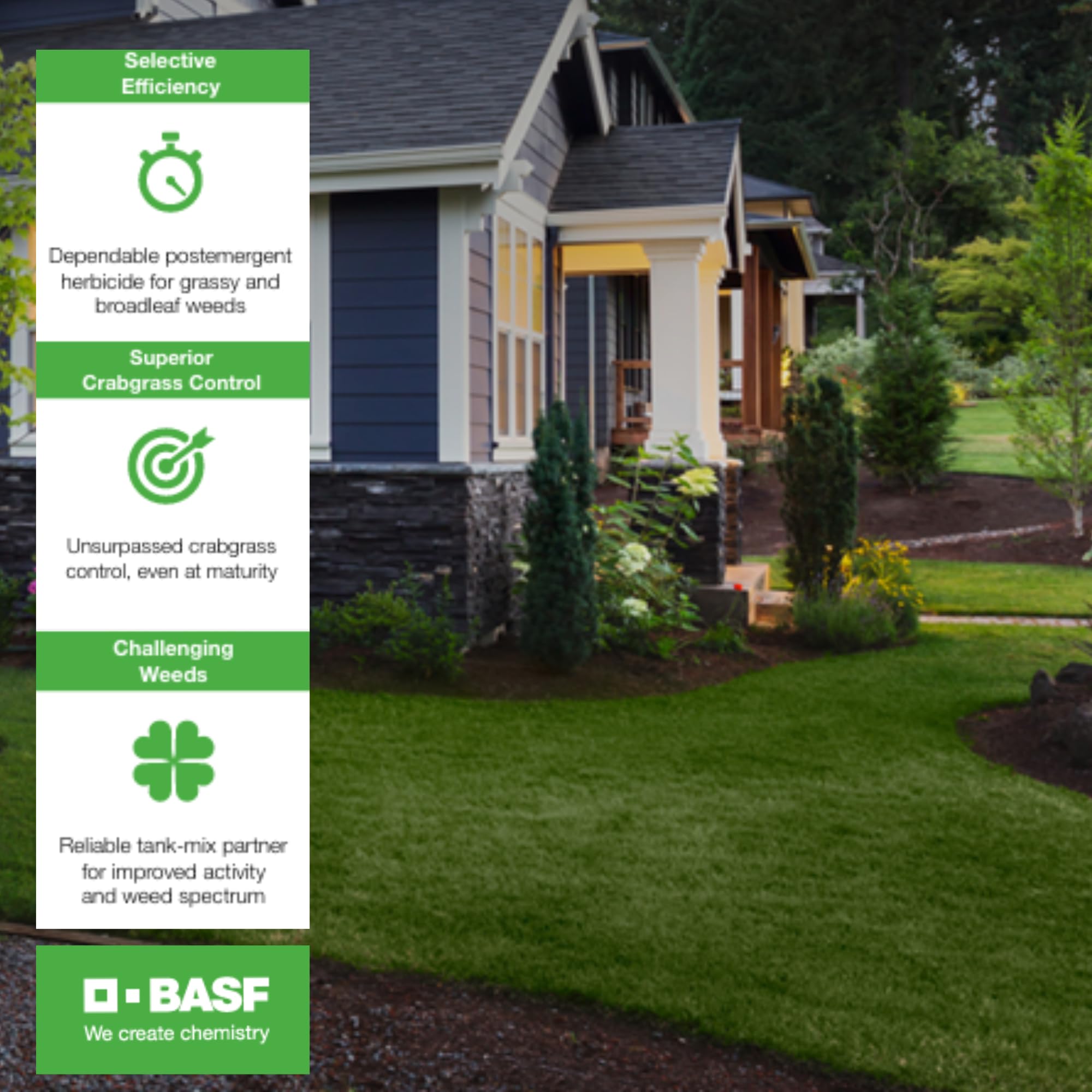 BASF Drive XLR8 on a lawn application scene highlighting turf care potential.