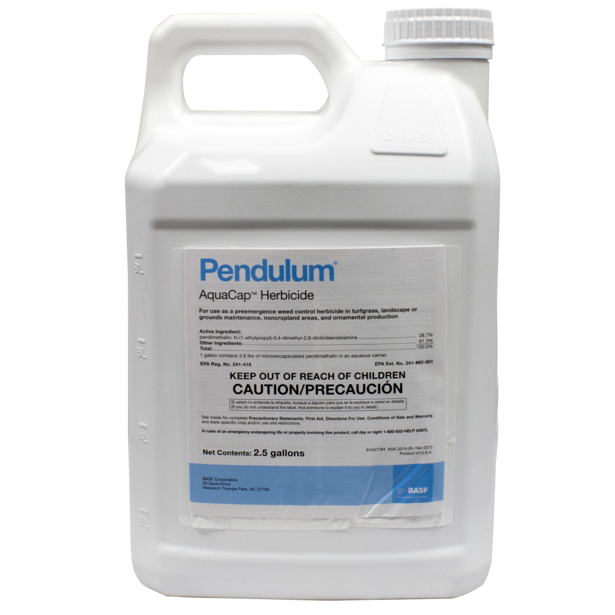 BASF Pendulum Aqua Cap 2.5 gal bottle for pre-emergent weed prevention in lawns