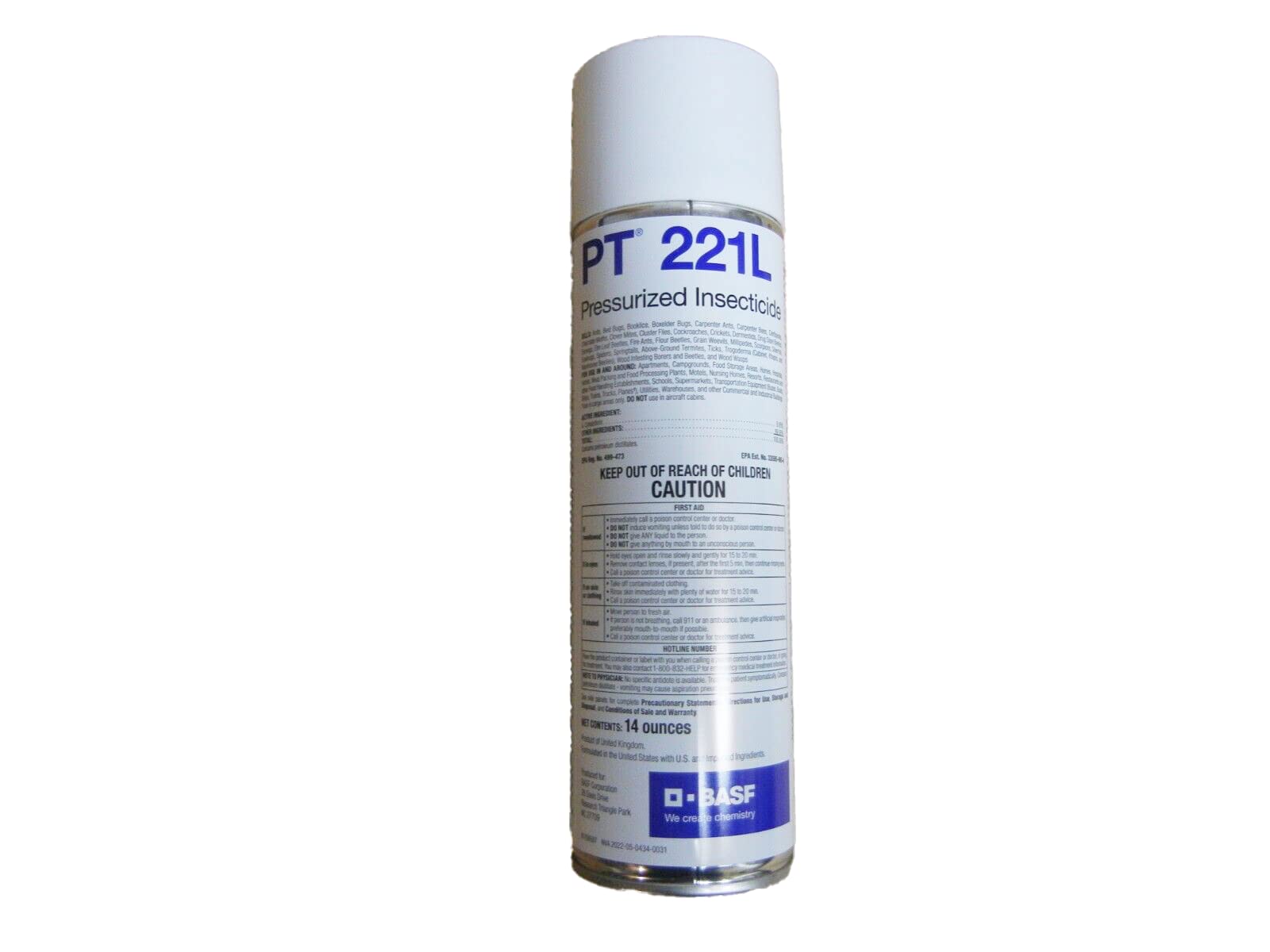 BASF PT 221L pressurized insecticide aerosol can for indoor and outdoor pest control