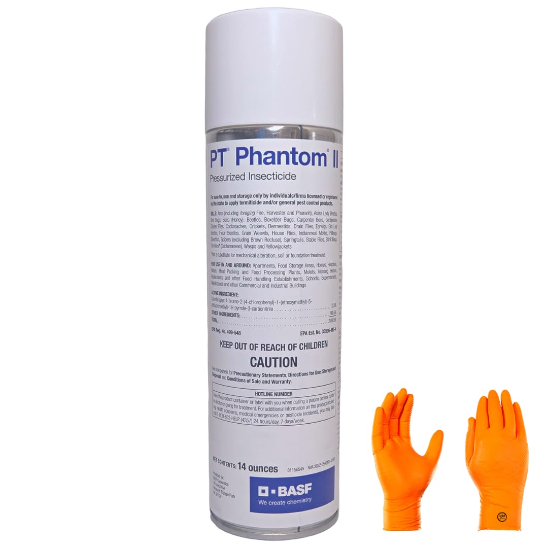 BASF PT Phantom II aerosol can releasing a fine mist for broad pest control.