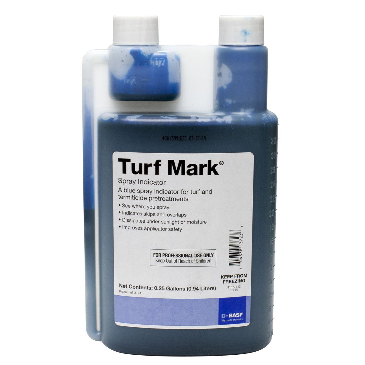 BASF Turf Mark Blue spray pattern indicator shows lawn coverage for precise, temporary applications