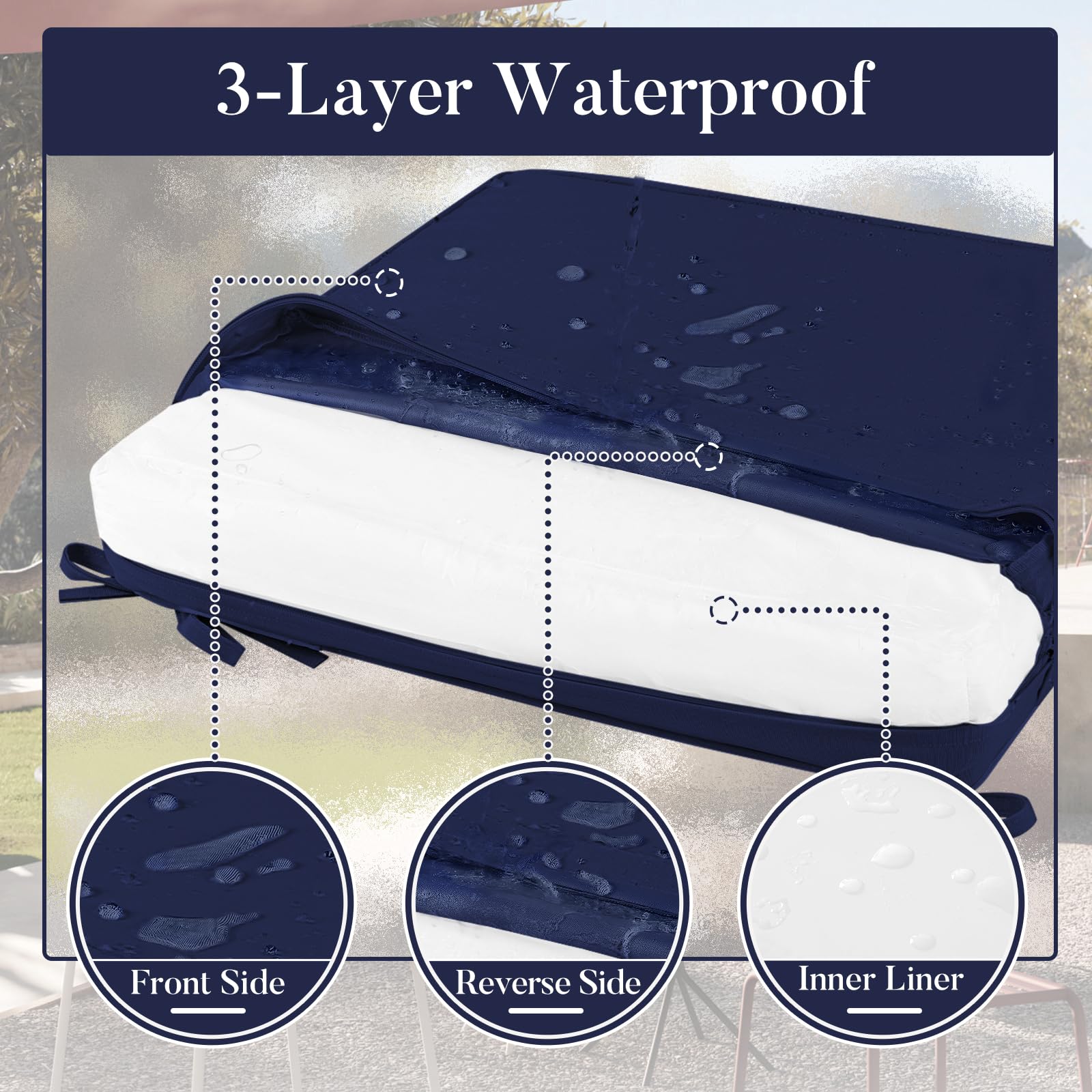 Basic Beyond cushions include a carry handle for easy relocation in outdoor spaces.