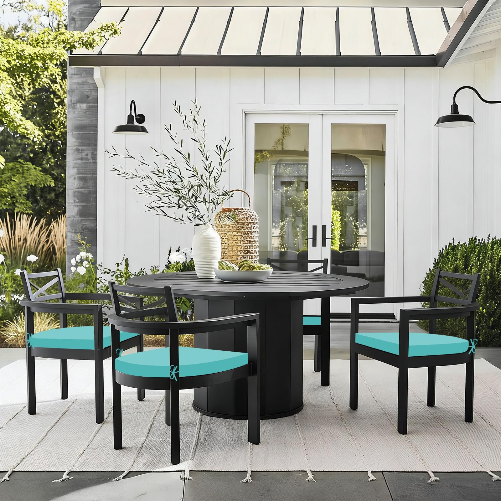 Basic Beyond chair cushions teal 17x16x2 on seating for comfortable, stable seating.