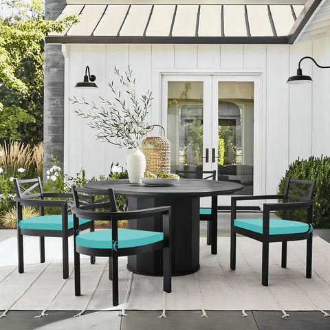 Basic Beyond chair cushions teal 17x16x2 on seating for comfortable, stable seating.
