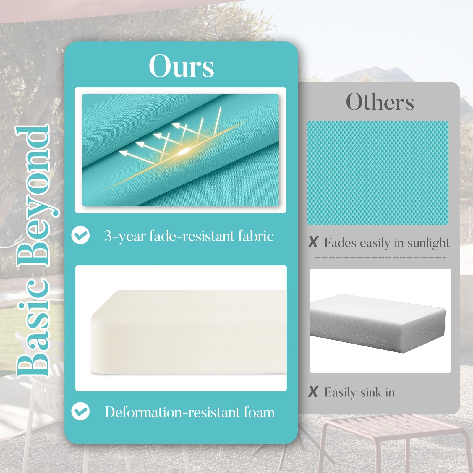 Removable cushion covers for easy cleaning from Basic Beyond