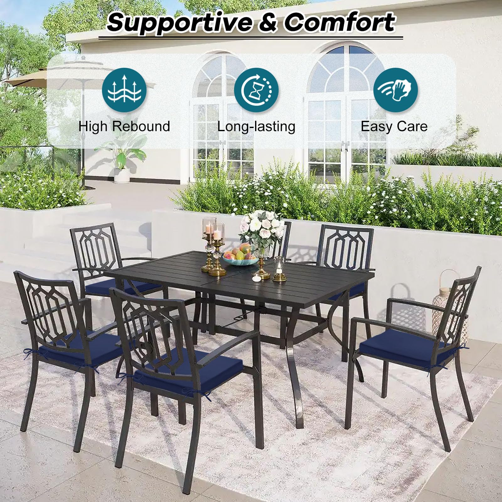 Basic Beyond easy-care cushions cleaned with damp cloth and air-dried for quick reuse